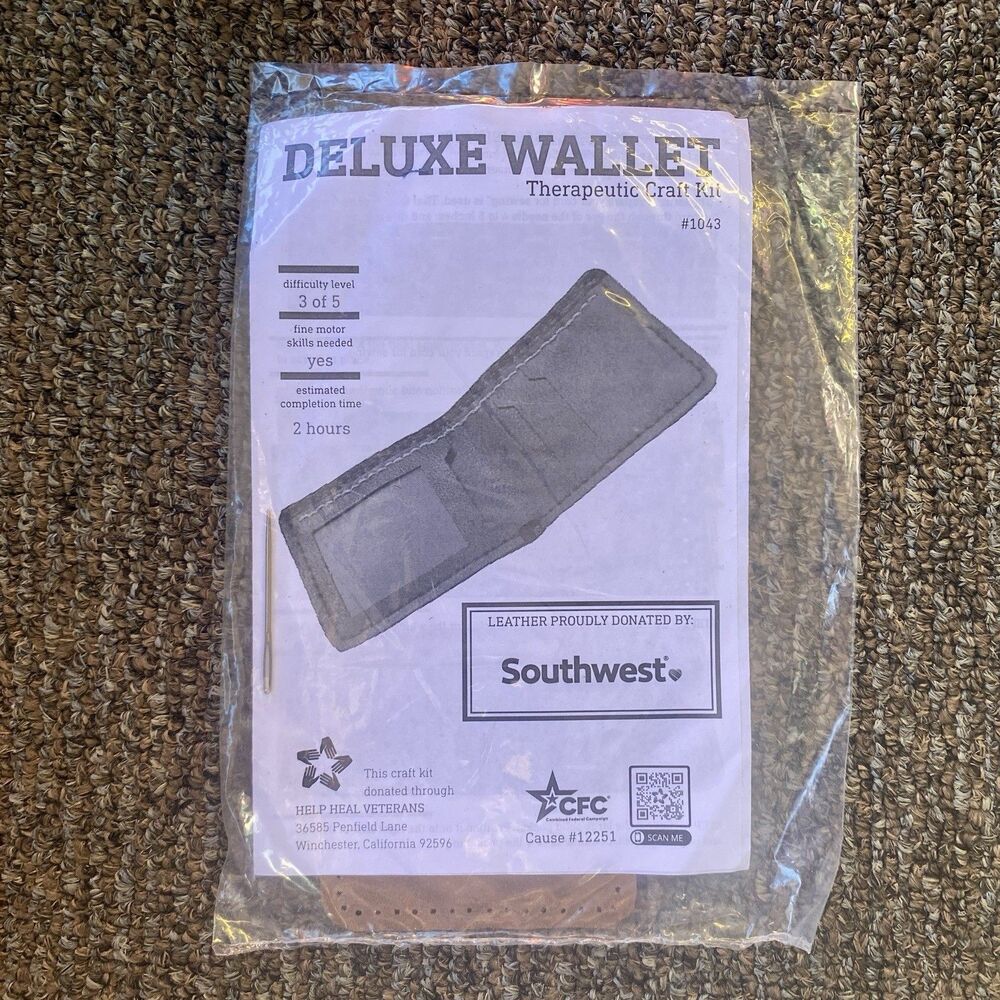 Therapeutic Craft Kit Deluxe Wallet Dark Blue Southwest #1043 ~ 2 Hours